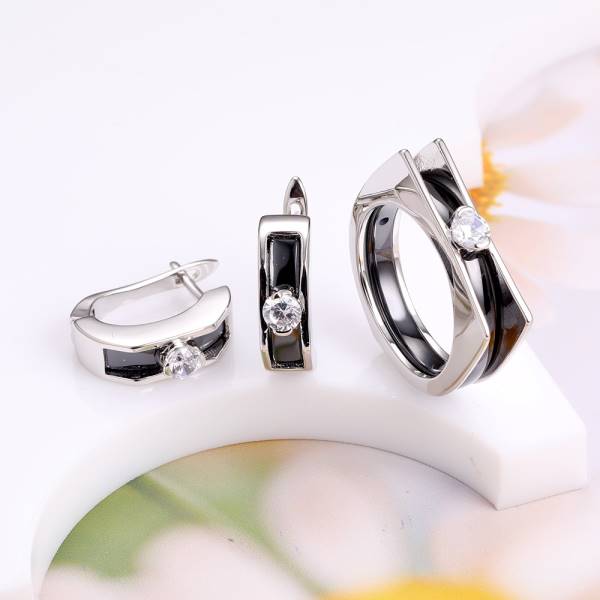 Серьги и кольцо керамика CN24501