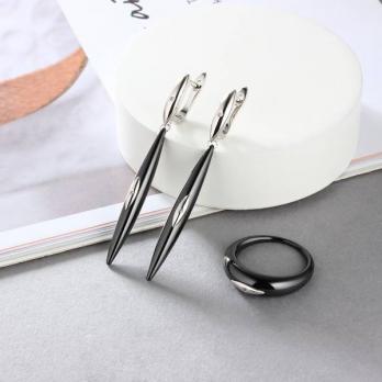 Серьги и кольцо керамика CN24502