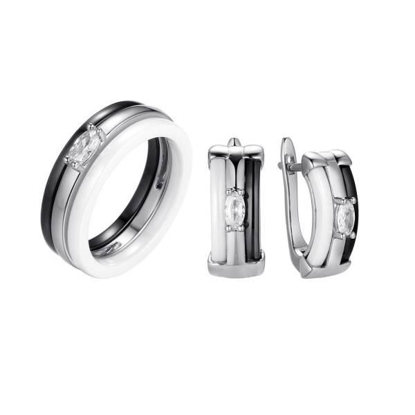 Серьги и кольцо керамика CN32278